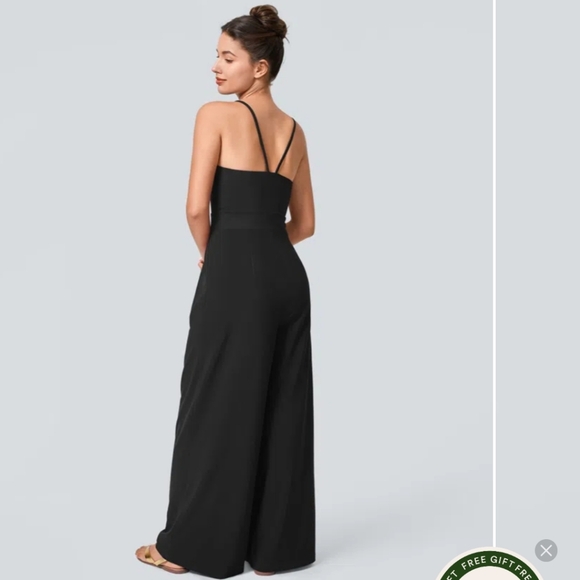NWT Halara Black Breezeful Jumpsuit Wide leg Quick Dry Medium G142 - Picture 3 of 11